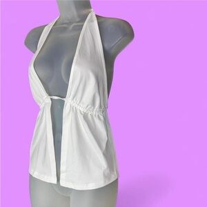 SHEIN Split Front Open Back Halter Top